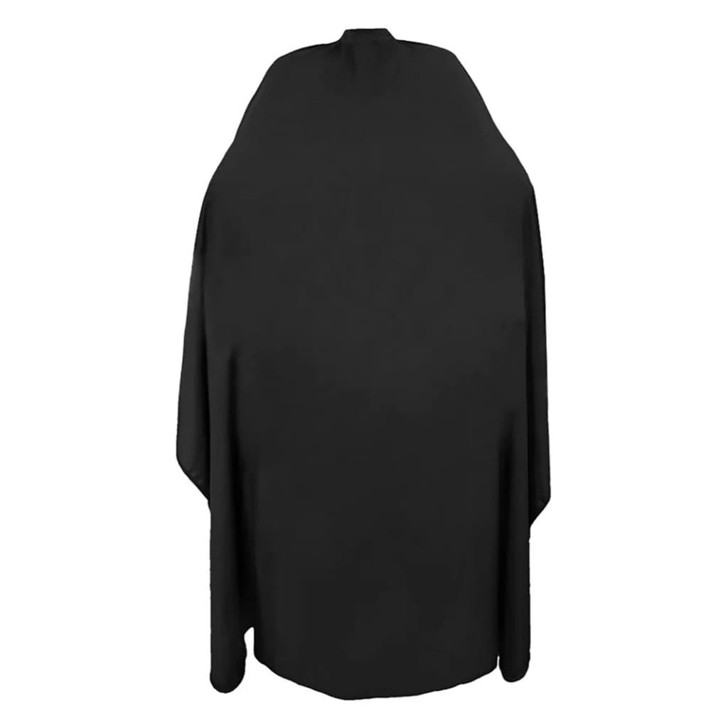 Capa De Corte Barbeiro Cabeleireiro Cor Preto Preta Microfibra com Ziper