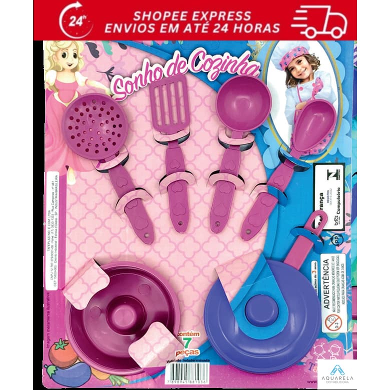 KIT COM 05 UND DE COZINHA ENCATADA 7 PEÇAS, COZINHA INFANTIL, PANELINHA DE BRINQUEDO