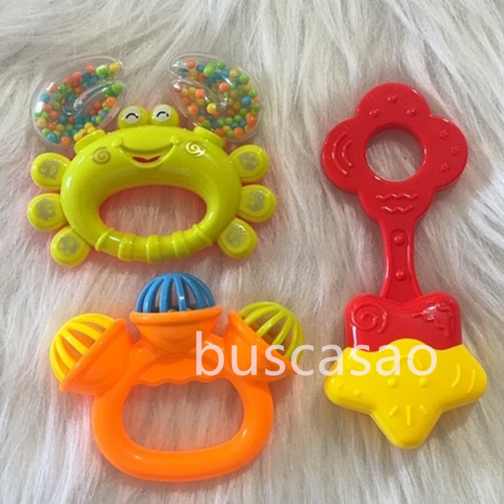 chocalho para bebê Brinquedo Sensorial Musical Infantil Caranguejo