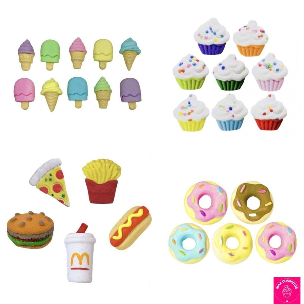 Confeitos de açúcar 100% comestíveis Docinhos e Fast Food - Jady Confeitos