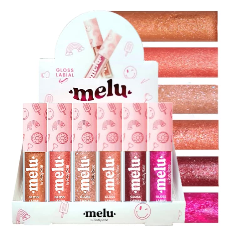 Gloss Labial Melu Ruby Rose Para Realce Hidratante Efeito Bocão Com Acabamento Brilho 3D