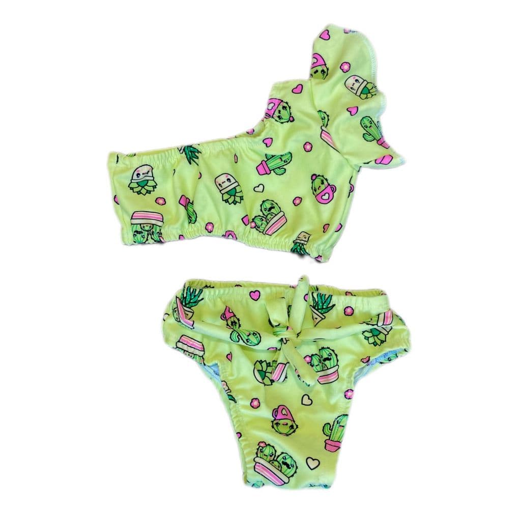 Conjunto Biquíni Infantil Manga com Babado Moda Blogueirinha