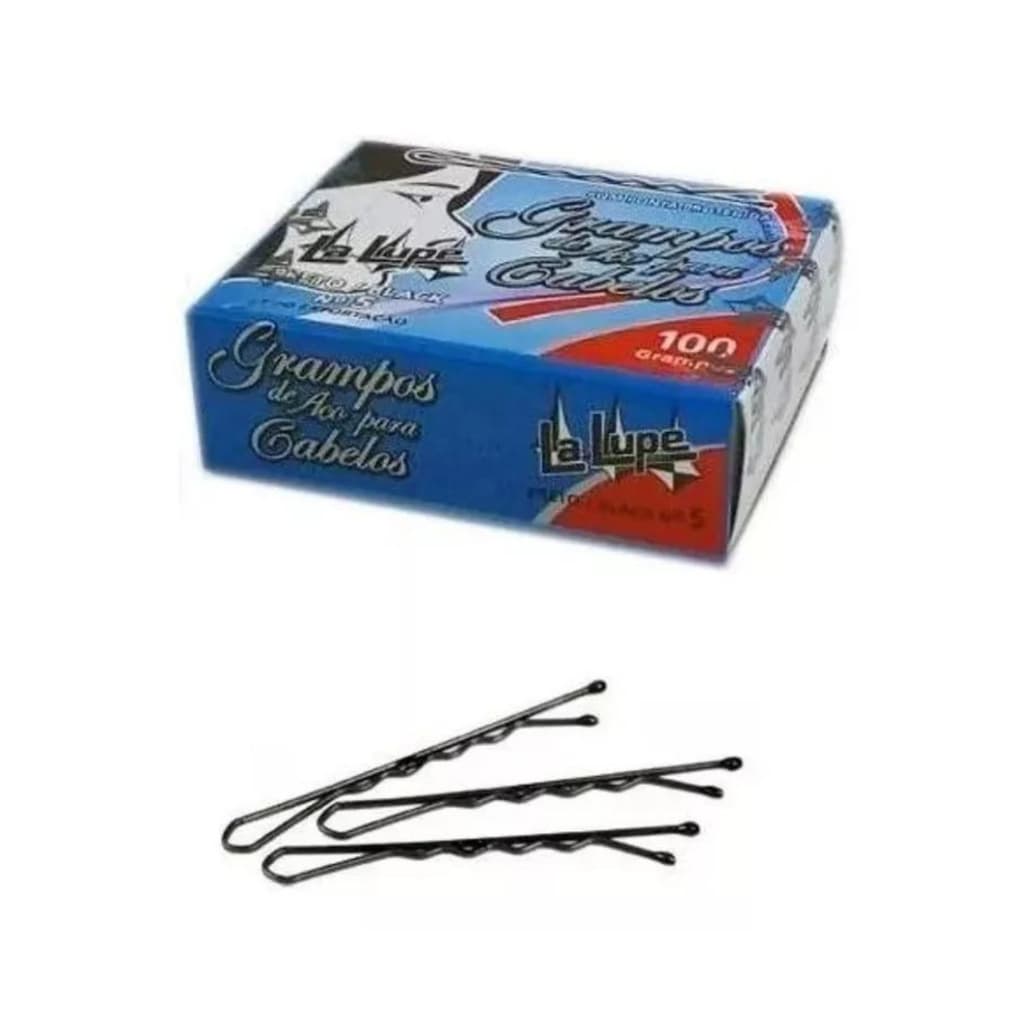 Kit com 300un Grampo de Aço para Cabelos La Lupe Preto/Black nº5