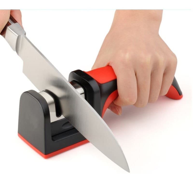 Amolador Afiador De Facas Em Aço Inox Profissional Com 3 Afiadores Profissional 21.5x5,8x5,1 CM