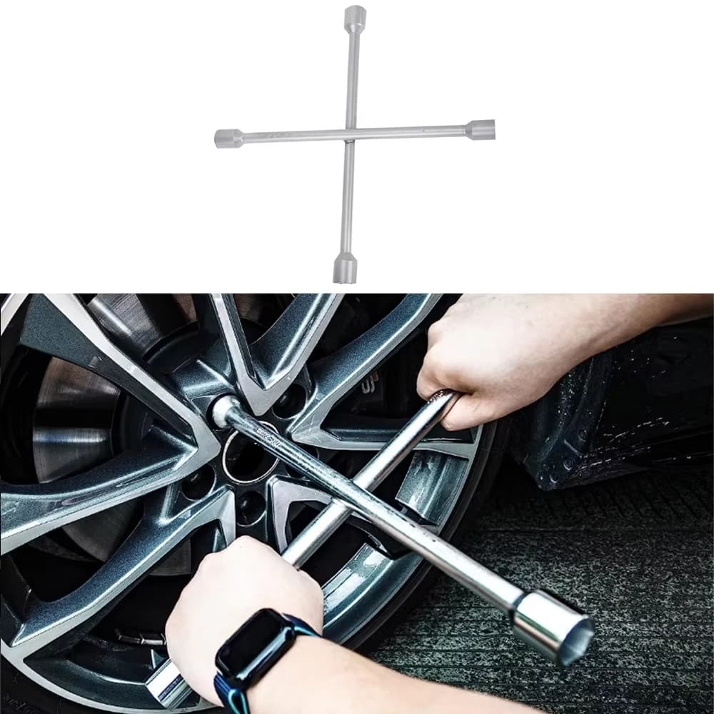 Chave de Roda Estrela Universal Para Carro 4 Bocas 17 19 21 23 Tipo Cruz