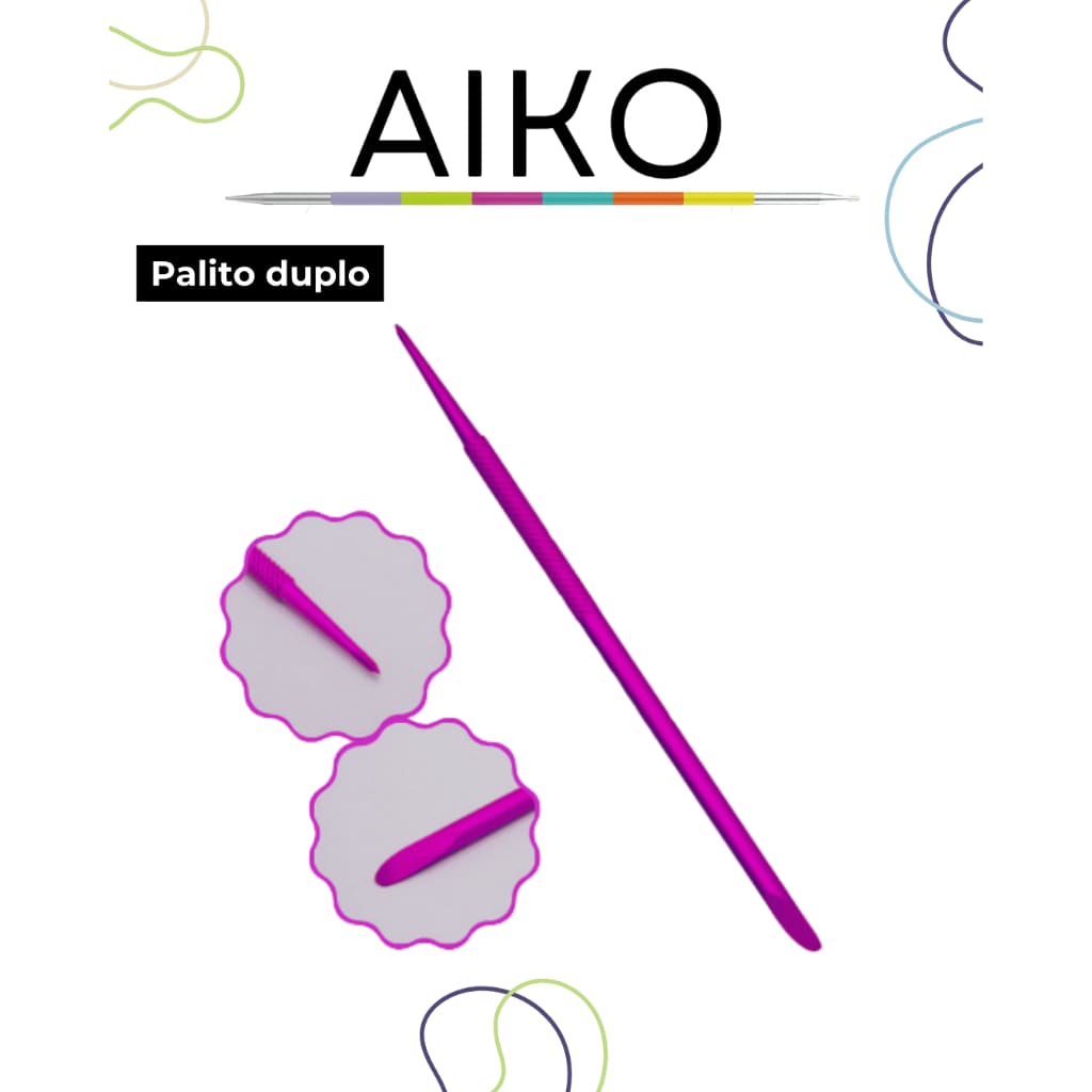 Palito Duplo roxo para decoração de unhas, manicure divertida, manicure infantil