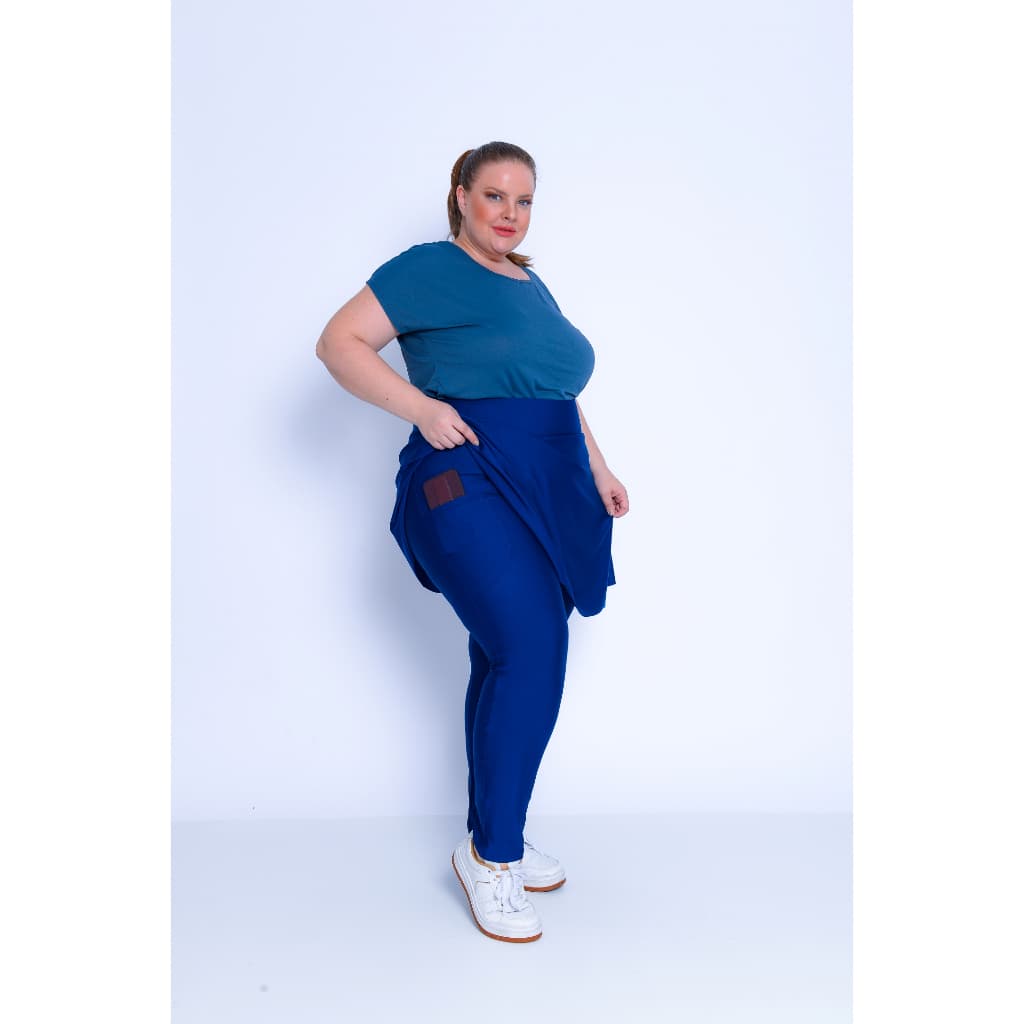 Calça Legging Saia Com Bolso Roupa Fitness Modestia Para Academia