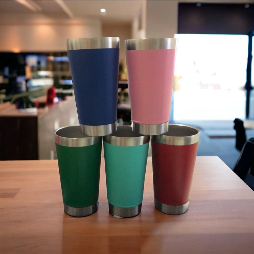 Copo térmico com tampa e abridor de 600ml (LISO)