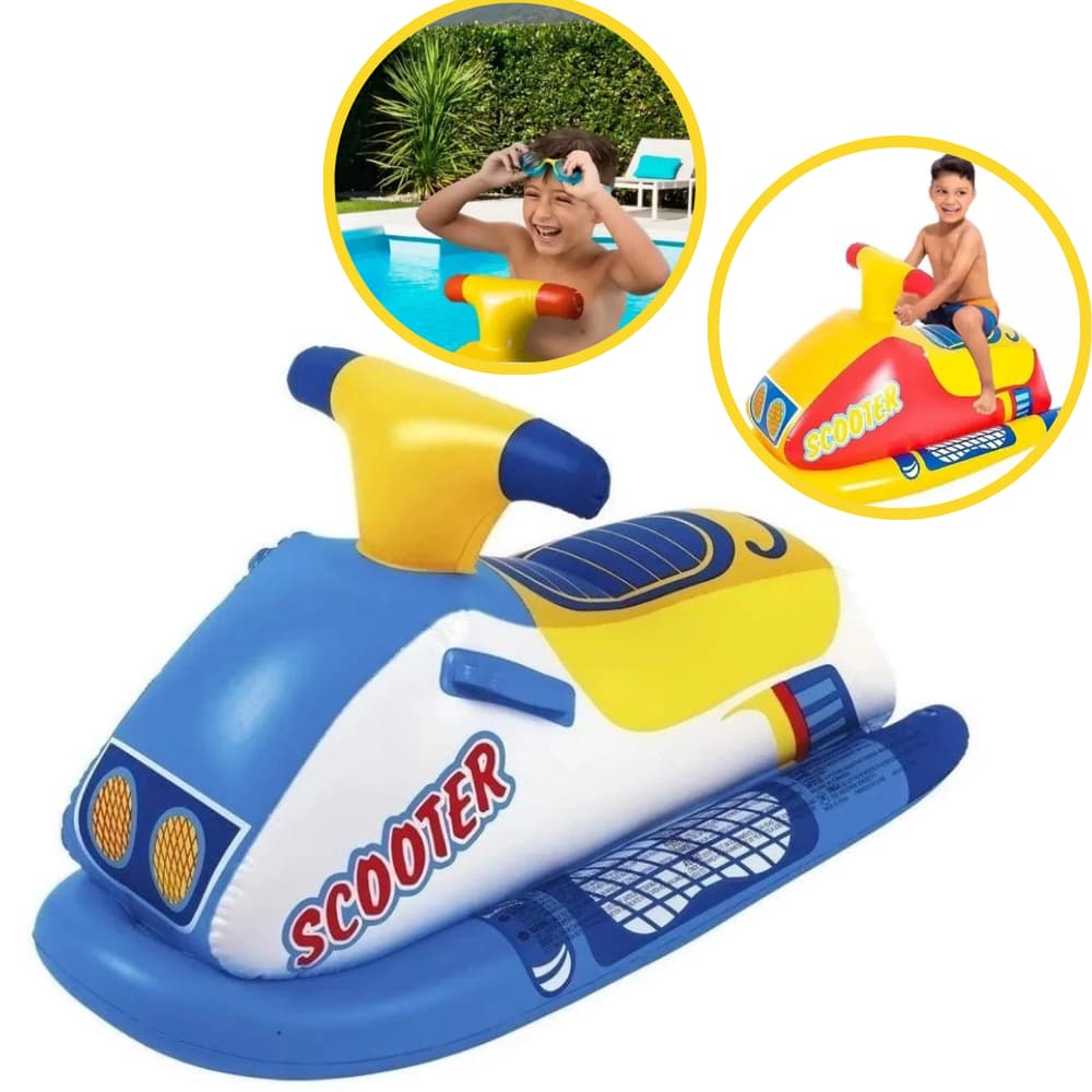 Boia Inflável Infantil Jet Ski Scooter 91x51cm Funs Azul - Wellmix