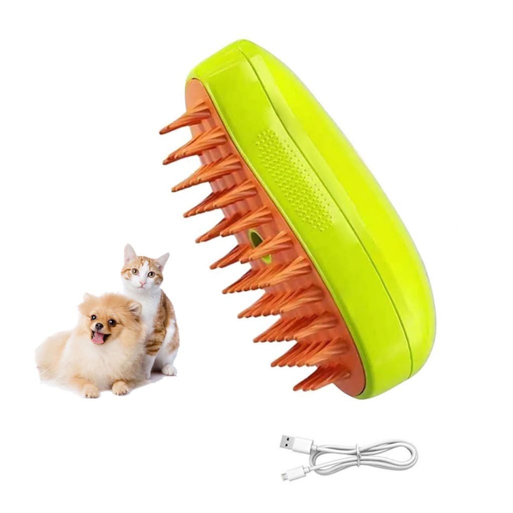 Escova a Vapor Gato Cao Cachorro Pet Eletrica Bateria Recarregavel Removedor de Pelo  Higiene Limpeza Animal de Estimaçao