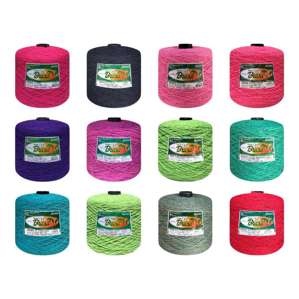 Barbante Crochê Colorido 6 Fios 2 Kg Eco Brasil Linha De Tricô