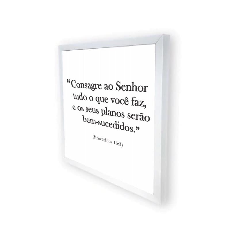 Quadro de Resina Para Caixa De Luz 40x40 CONSAGRE AO SENHOR fundo branco (M BRANCO)