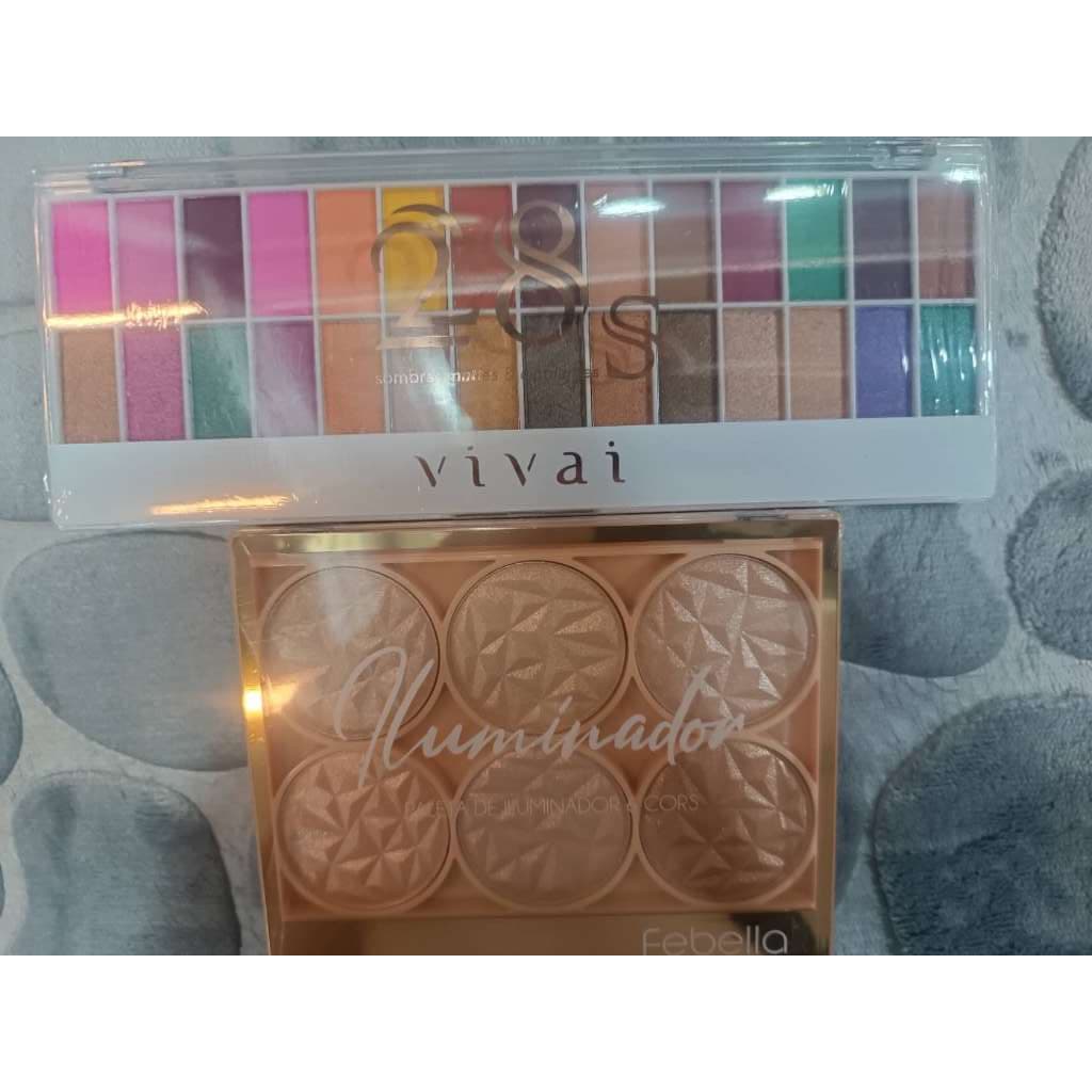 Kit Paleta de Sombra 28 Colorida e Iluminador 6 cores Paletas Maquiagem de Sombras Para Olhos Facial