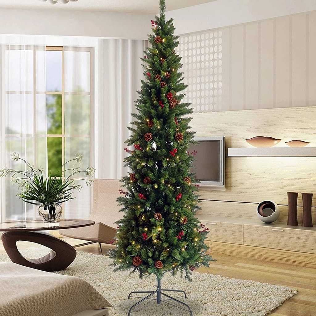 Árvore de Natal Pinheiro Slim 1.50M 200 Galhos Pé de Ferro Datas Comemorativas Natalino 5263