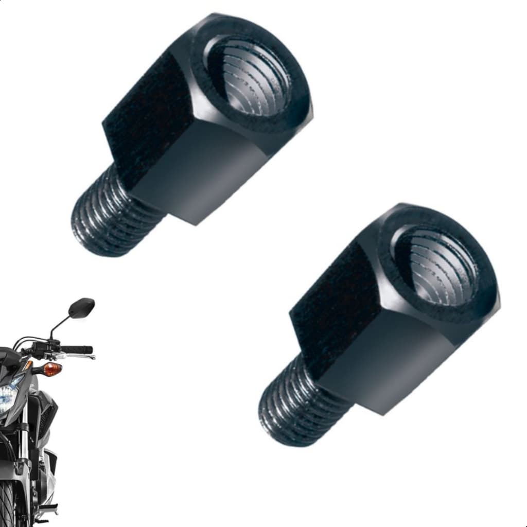 Par de Adaptadores M8 para M10 Rosca Direita Original GVS Para Espelho Retrovisor Moto 2 Unidades