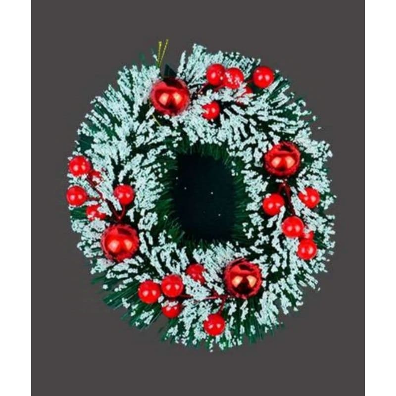 Guirlanda Decoração de Natal Nevada 20cm Festa Natalina