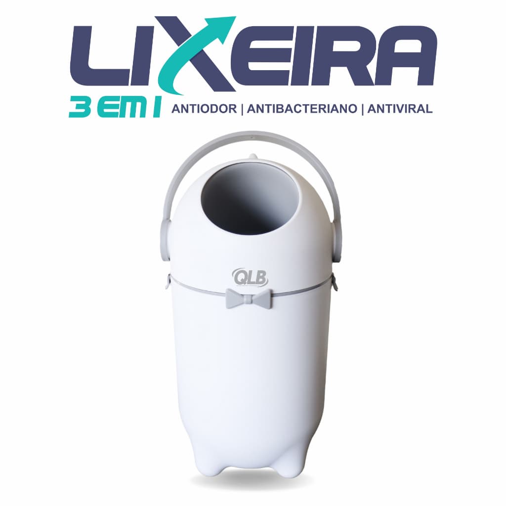 Lixeira Antiodor para Quarto do Bebê, Fraldas, Banheiro e Pets – Tampa Seladora