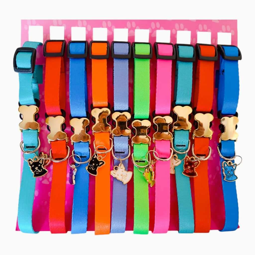 Kit Coleira Para cachorro Gato Cartela Com 10 Unidades Preço Atacado