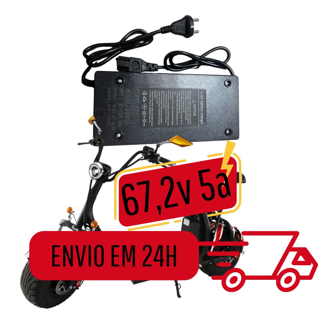 Carregador para Scooter Elétrica 67.2V 5A Bivolt - Citycoco, E-Moto.