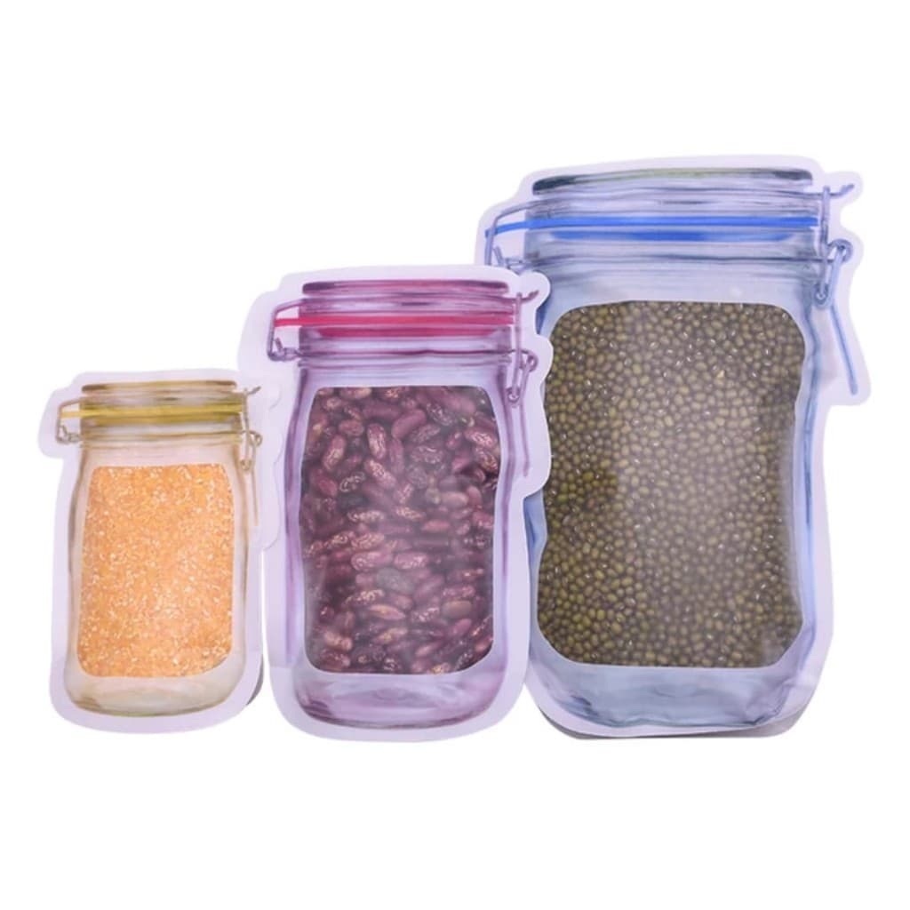 Kit 3 Organizador de Cozinha Saco de Grãos Para Guardar Alimentos a Prova de Umidade e Insetos