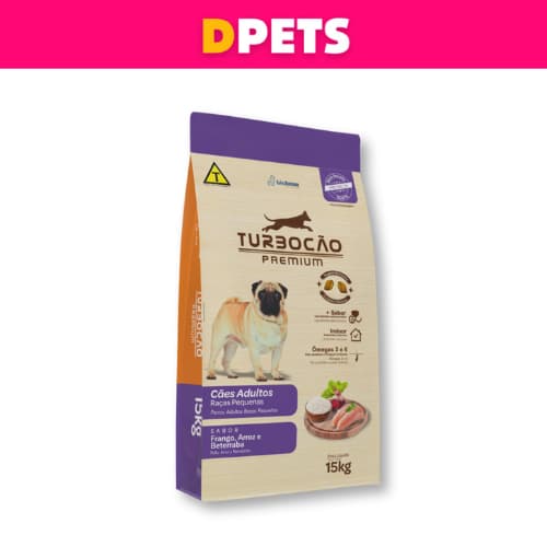 Ração TURBOCÃO PREMIUM Raças Pequenas 6kg Sabor Frango, Arroz e Beterraba