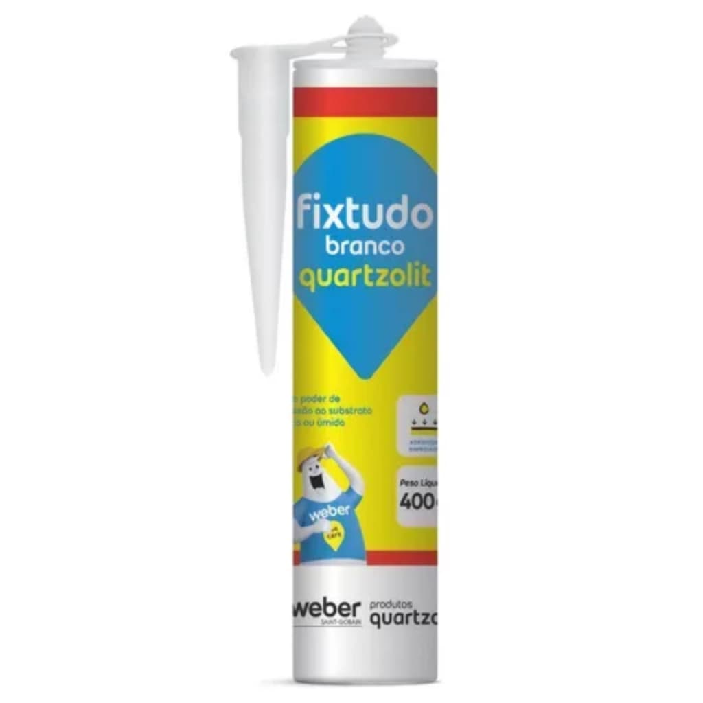Fixtudo Branco PU Weber Quartzolit 400g Fixa Cuba Fixa Tudo