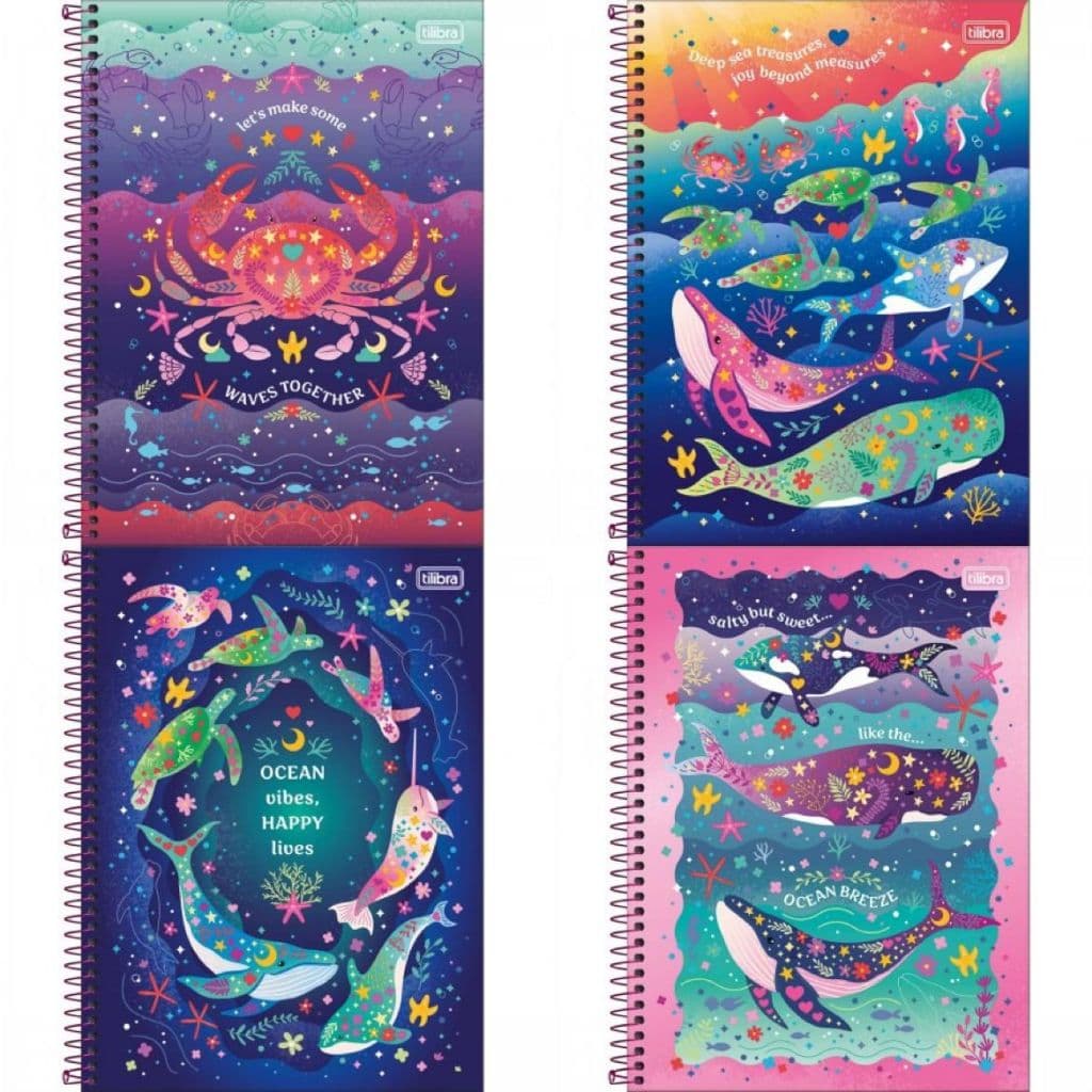 Caderno Universitário diversas capas A4 200mm x 275mm 80/160 folhas Bubble Tilibra Connect