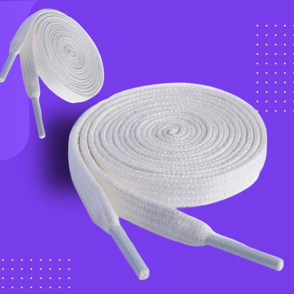 Cadarço Branco Compatível Todas Marcas Achatado 100% Poliéster 140cm Resistente