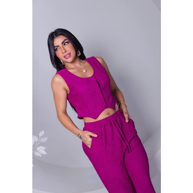 Colete Feminino Anarruga Premium com Botão Encapado Elegante e Sofisticado