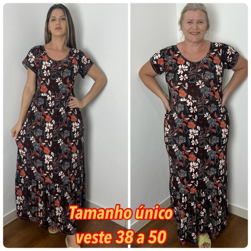 Vestido Longo  Moda Jovem Casual Com Mangas  Sugestão Evangélicas Liganete  Estampados