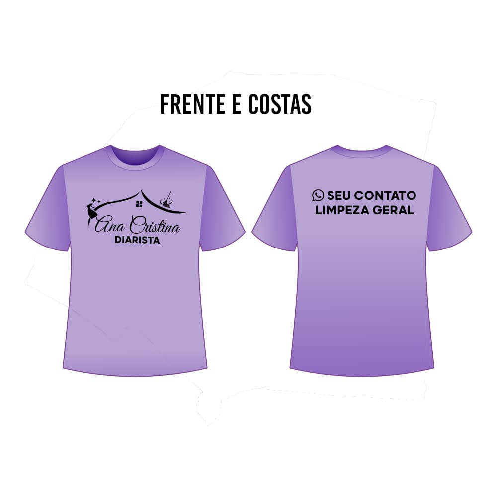 Camisa Personalizada Lilas/ uniforme personalizado Farda - Profissão - Limpeza com arte à escolha