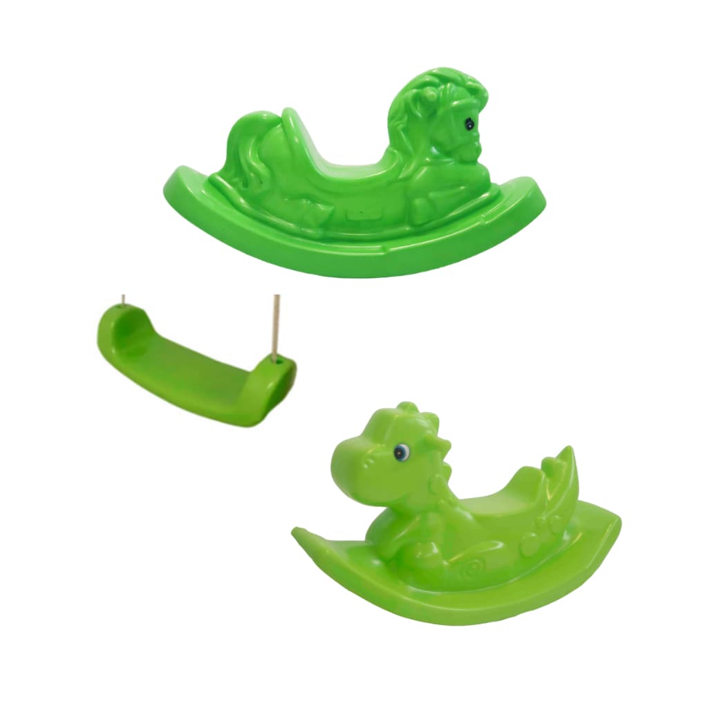 Gangorra Dino + Cavalo + Prancha - Brinquedos Infantis Seguros e Resistentes