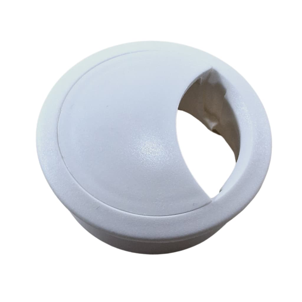 Passa Fio Cabo 46mm Kit 1 Peça Branco Acabamento para Mesa Computador Moveis Escritorio
