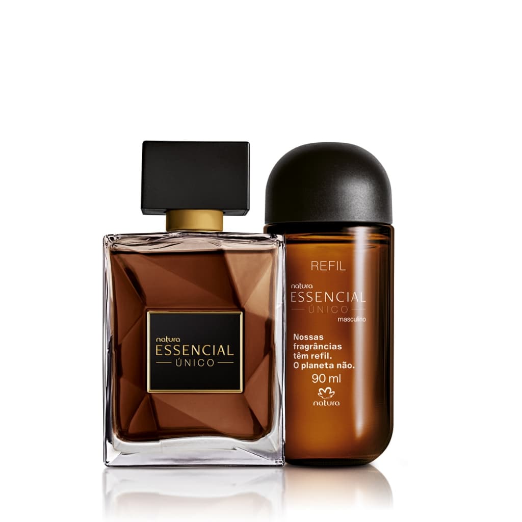 Kit Deo Parfum essencial único masculino com refil - 1 Deo Parfum - 90 ml + 1 Refil Deo Parfum - 90 ml - Essencial