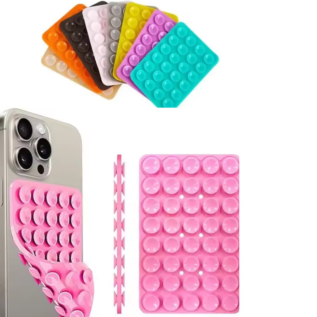 Suporte Capinha Celular Ventosa Silicone Adesivo Espelhos Varias Cores