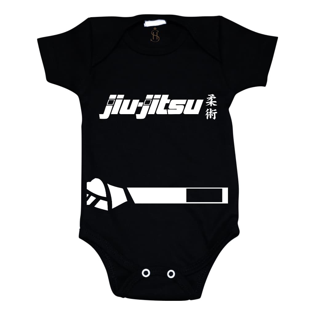 Body Infantil Preto Jiu Jitsu Faixa Branca Arte Marcial BJJ