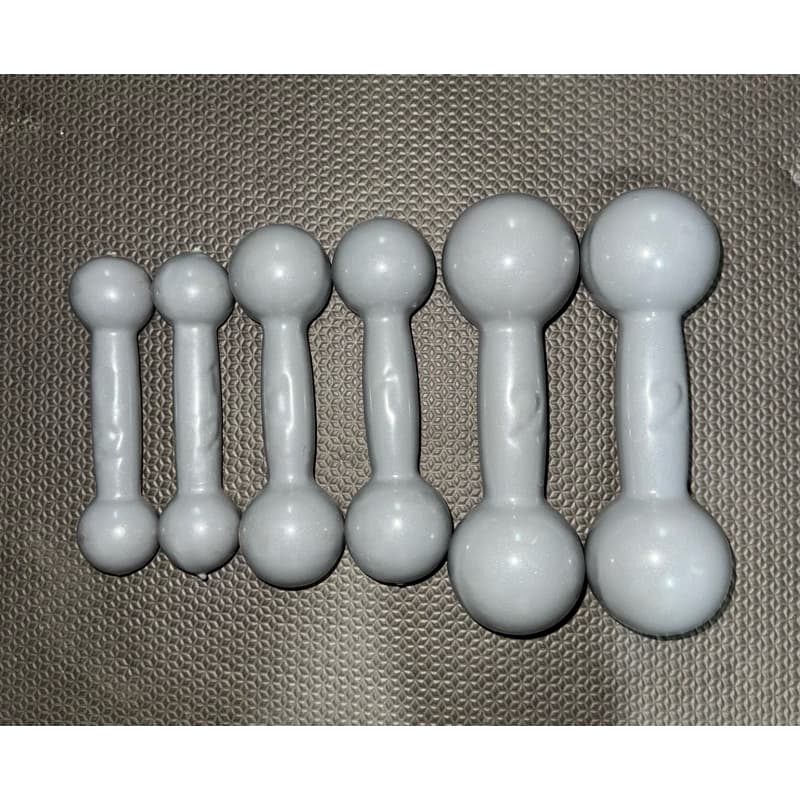 kit par de halteres cinza emborrachado meio kg + 1kg + 2kg (7kg total)