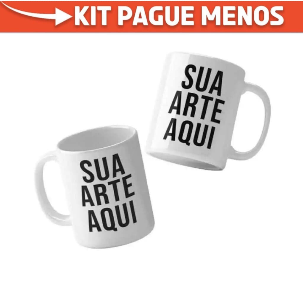 CANECA/XICARAS PORCELANA 325 ML - Kit com 2 (FAZEMOS SUA ARTE) FRETE RÁPIDO