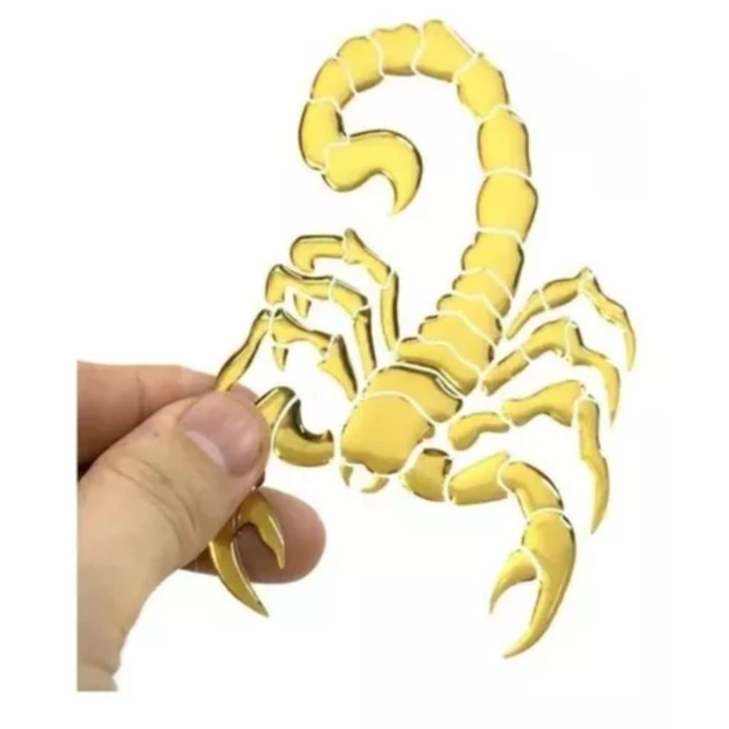 1 Unid Adesivo Resinado Escorpião Dourado Carro