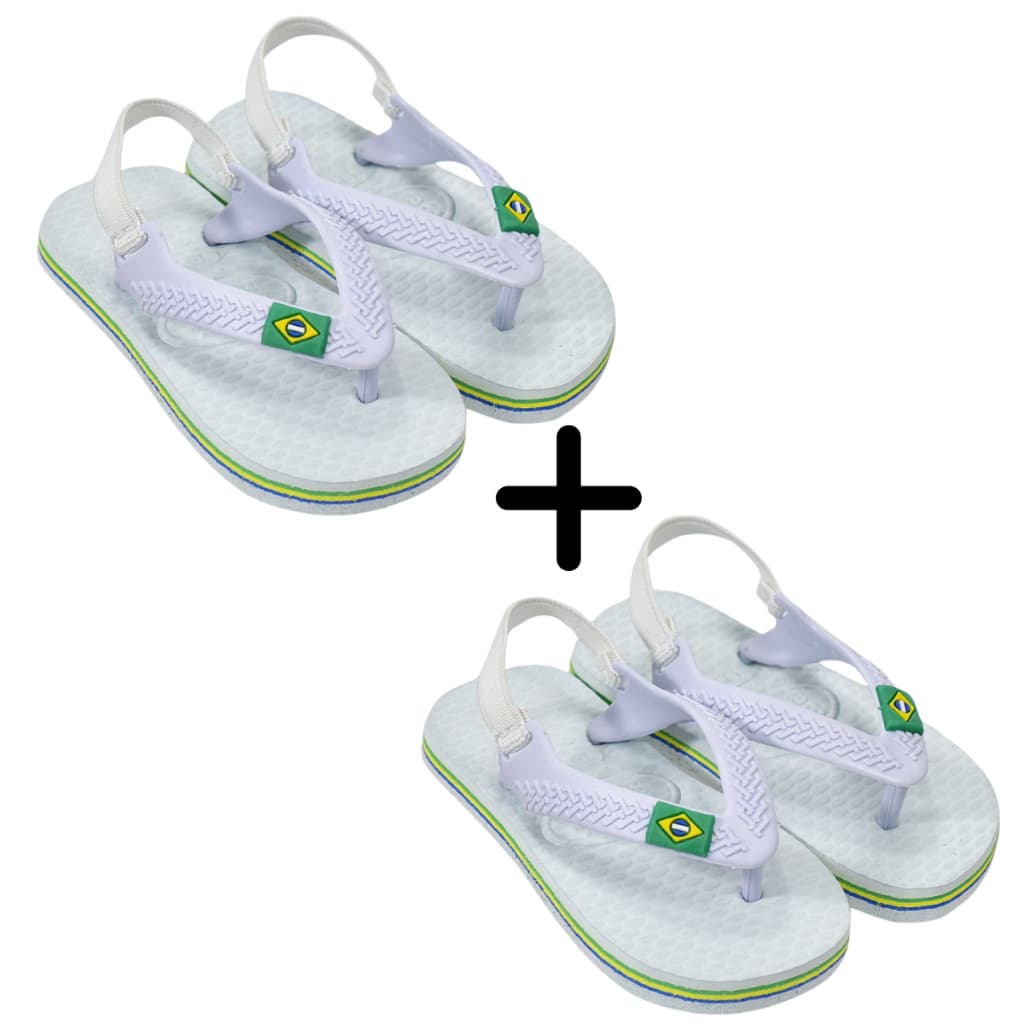 Kit 2 Pares Chinelo Infantil Bebe Elástico Antiderrapante Menina Menino