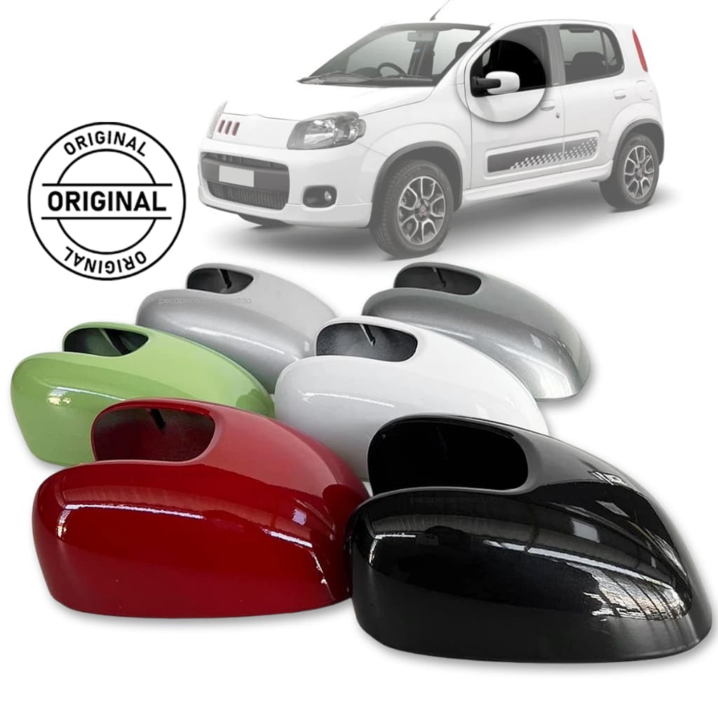 Acabamento Externo Capa Moldura Retrovisor Aplique Original Fiat Novo Uno Vivace Sporting Way Escolha a Cor