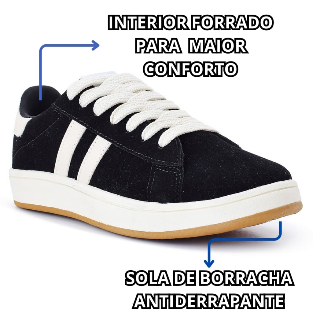 Tênis Masculino Confortável Sola De Borracha Feito Em Camurça Do 34 Ao 43 Várias Cores Macio Leve