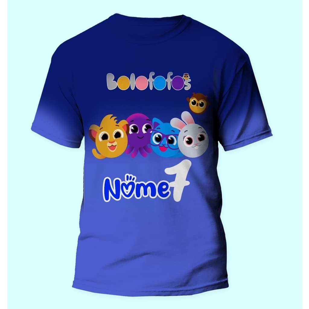 CAMISETA ADULTO/INFANTIL SUBLIMAÇÃO BOLOFOFOS PERSONALIZADA