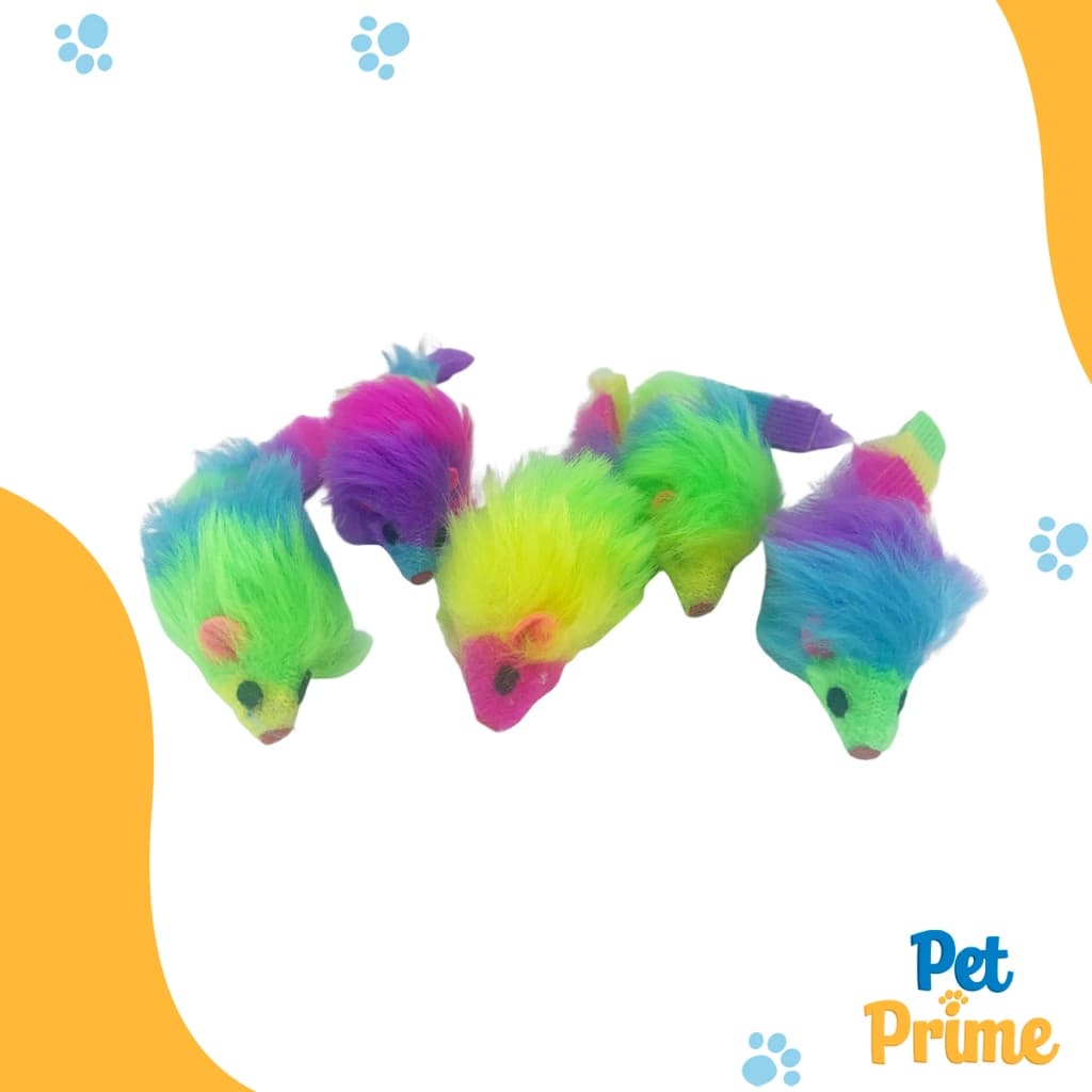 Kit Brinquedo Ratinho Coloridos para Gatos com 5 uni. Savana Pet