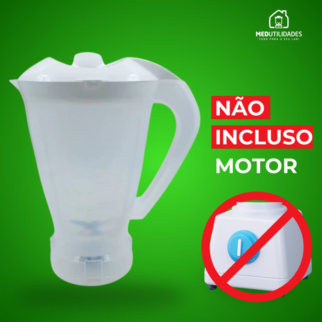 Copo de Liquidificador serve para Mallory Duplo Clean/Magnum/Triter/Flash Mix Translúcido