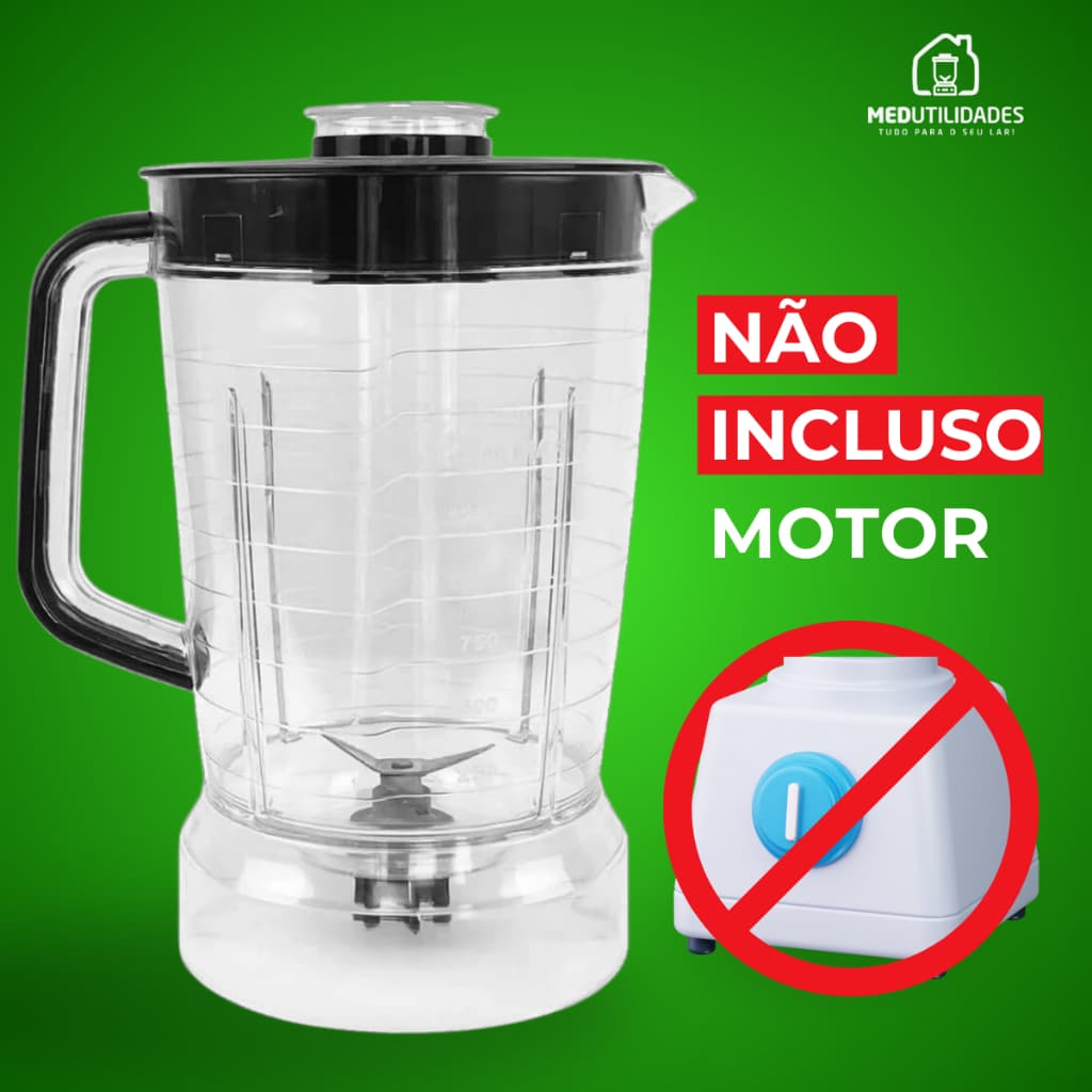 Copo de Liquidificador SERVE PARA Mondial Turbo L1000/ L1100/ L1200 Cristal