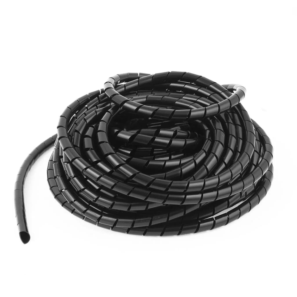 Organizador de Fios e Cabos Espiral 10 metros 19mm 3/4" protetor flexível organização elétricos Informatica fita preto
