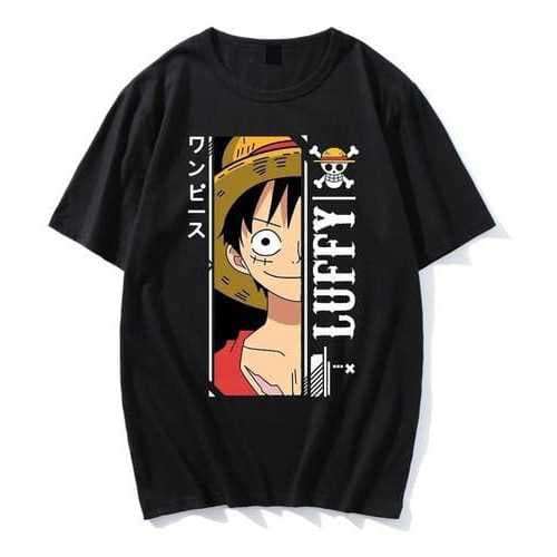 camisa de anime luffy unissex (100%algodão)