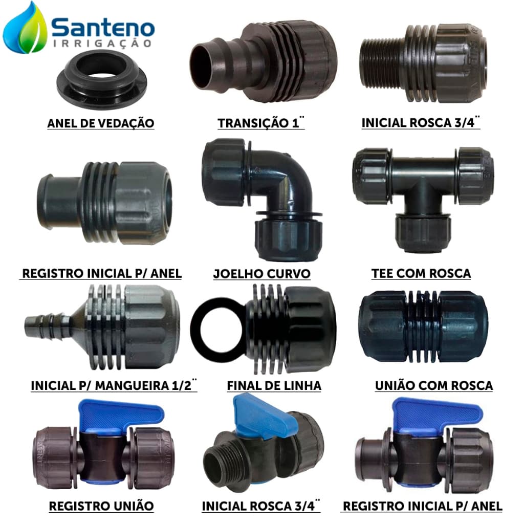 Conexões Para Mangueira Santeno Irrigação Conector Inicial, Registro, Final de Linha, Chula, União