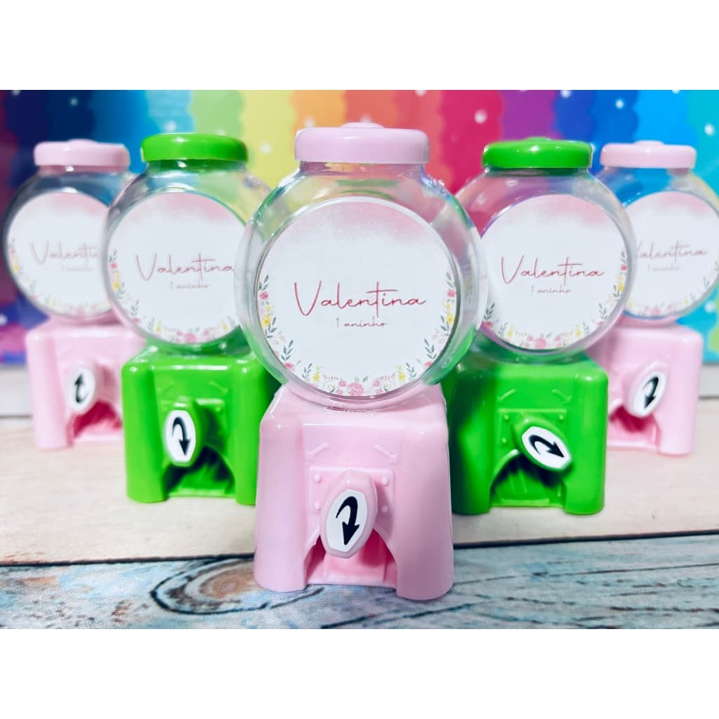 Mini Baleiro Candy Machine Jardim encantado Personalizado 10 cm Lembrancinha Festa Infantil bosque